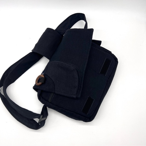 Lukla Black Messenger Bag with Swirl Embroidery - Picture 10 of 12